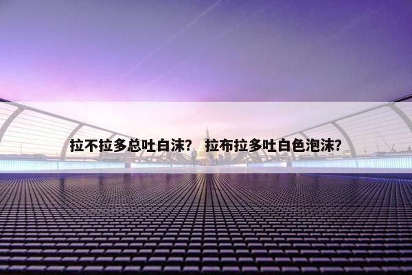 拉不拉多总吐白沫？ 拉布拉多吐白色泡沫？