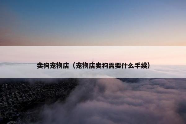 卖狗宠物店(宠物店卖狗需要什么手续)