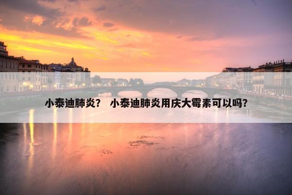 小泰迪肺炎？ 小泰迪肺炎用庆大霉素可以吗？