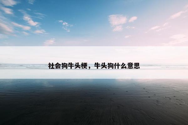 社会狗牛头梗，牛头狗什么意思