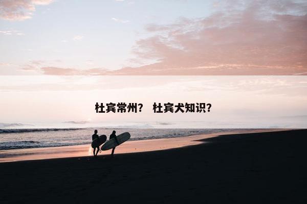 杜宾常州？ 杜宾犬知识？