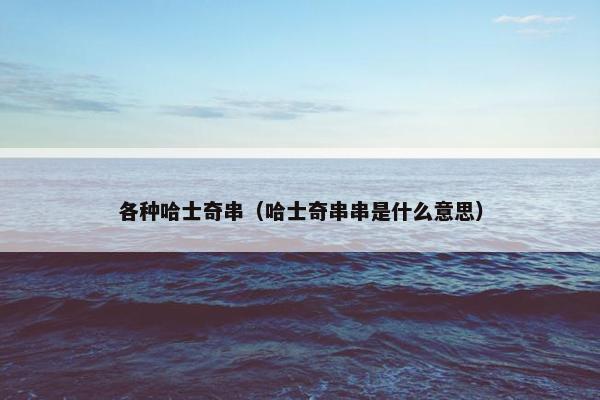 各种哈士奇串（哈士奇串串是什么意思）