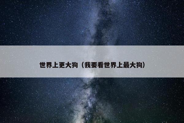 世界上更大狗（我要看世界上最大狗）