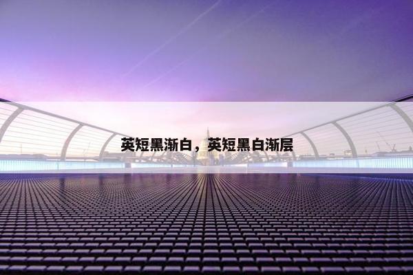 英短黑渐白，英短黑白渐层