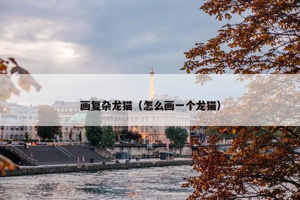 画复杂龙猫（怎么画一个龙猫）