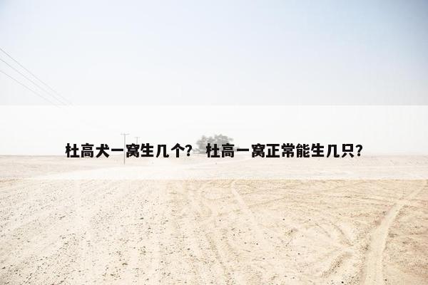 杜高犬一窝生几个？ 杜高一窝正常能生几只？