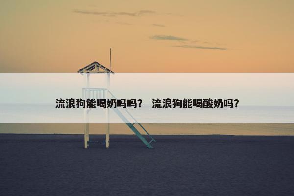 流浪狗能喝奶吗吗？ 流浪狗能喝酸奶吗？
