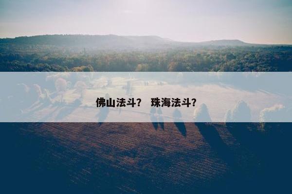 佛山法斗？ 珠海法斗？