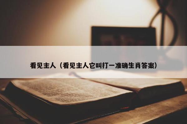 看见主人(看见主人它叫打一准确生肖答案)