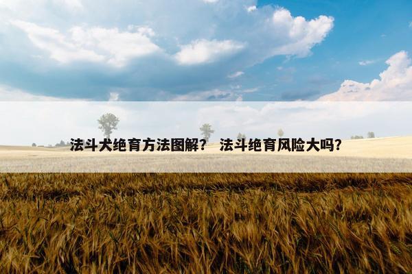 法斗犬绝育方法图解？ 法斗绝育风险大吗？