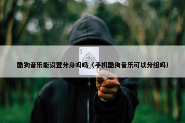 酷狗音乐能设置分身吗吗（手机酷狗音乐可以分组吗）