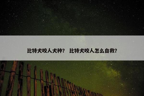 比特犬咬人犬种？ 比特犬咬人怎么自救？