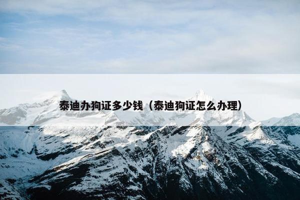 泰迪办狗证多少钱（泰迪狗证怎么办理）