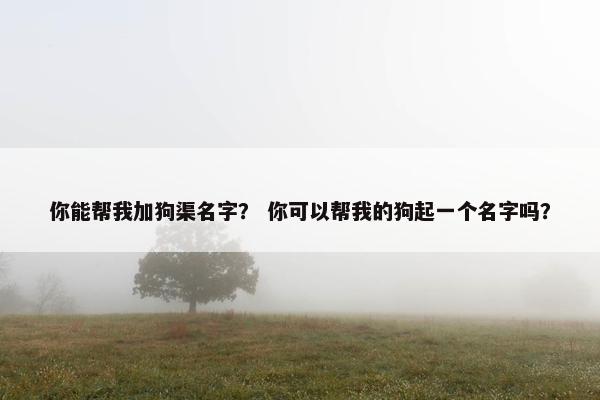 你能帮我加狗渠名字？ 你可以帮我的狗起一个名字吗？
