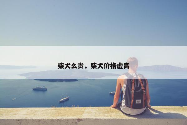 柴犬么贵，柴犬价格虚高