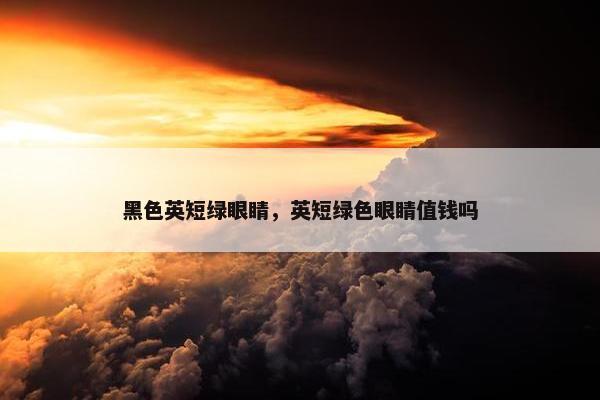 黑色英短绿眼睛，英短绿色眼睛值钱吗