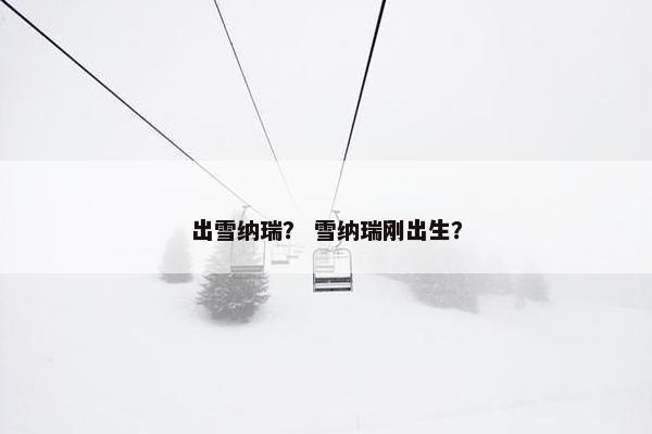 出雪纳瑞？ 雪纳瑞刚出生？