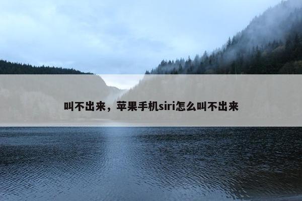 叫不出来，苹果手机siri怎么叫不出来