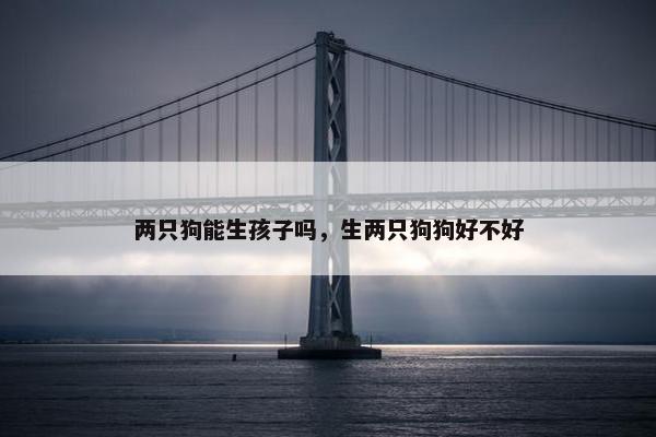 两只狗能生孩子吗，生两只狗狗好不好