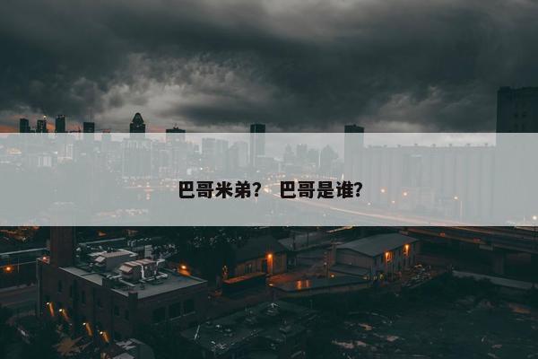 巴哥米弟？ 巴哥是谁？