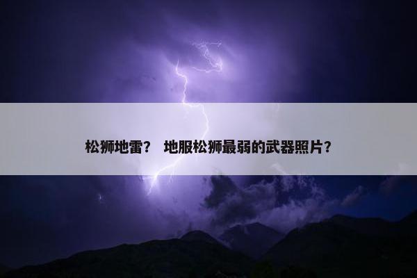 松狮地雷? 地服松狮最弱的武器照片?