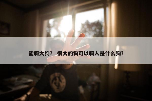 能骑大狗? 很大的狗可以骑人是什么狗?