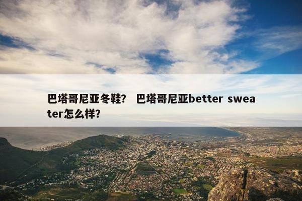 巴塔哥尼亚冬鞋？ 巴塔哥尼亚better sweater怎么样？