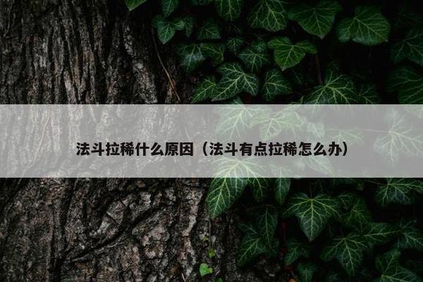 法斗拉稀什么原因（法斗有点拉稀怎么办）