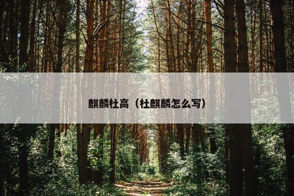 麒麟杜高（杜麒麟怎么写）