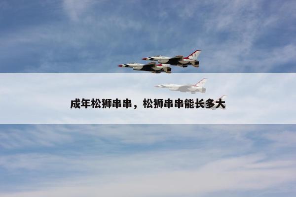 成年松狮串串，松狮串串能长多大