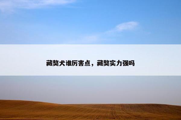 藏獒犬谁厉害点,藏獒实力强吗