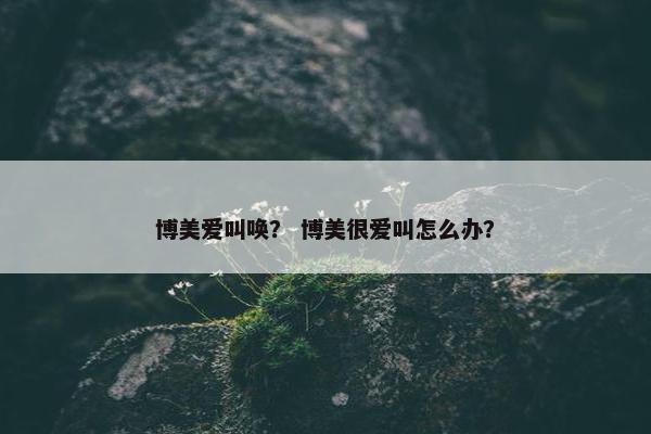 博美爱叫唤？ 博美很爱叫怎么办？