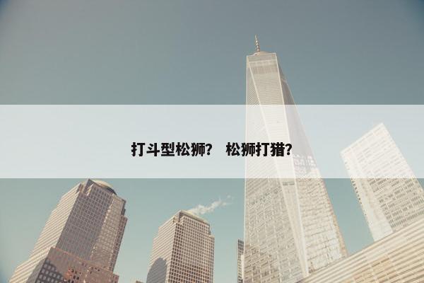 打斗型松狮？ 松狮打猎？