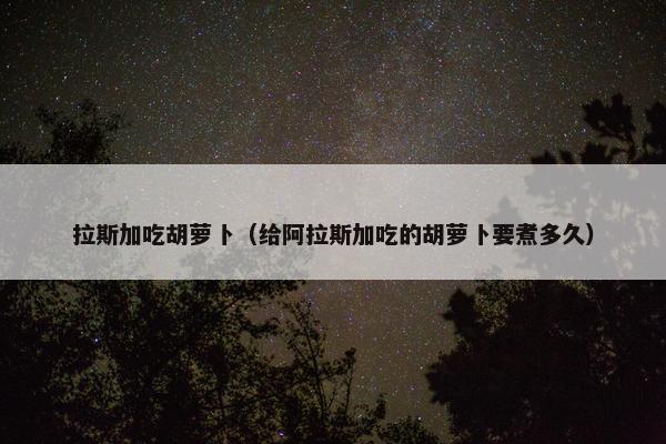 拉斯加吃胡萝卜（给阿拉斯加吃的胡萝卜要煮多久）