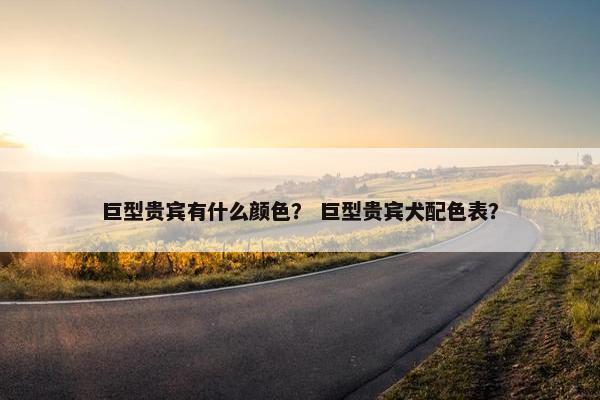 巨型贵宾有什么颜色？ 巨型贵宾犬配色表？