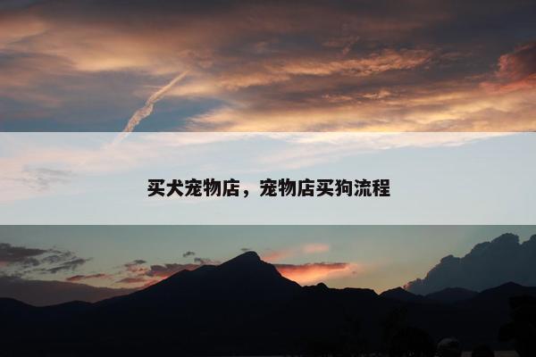 买犬宠物店，宠物店买狗流程