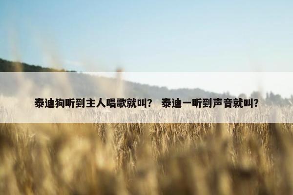 泰迪狗听到主人唱歌就叫？ 泰迪一听到声音就叫？