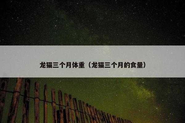龙猫三个月体重（龙猫三个月的食量）