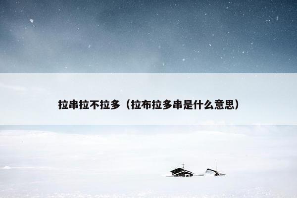 拉串拉不拉多（拉布拉多串是什么意思）