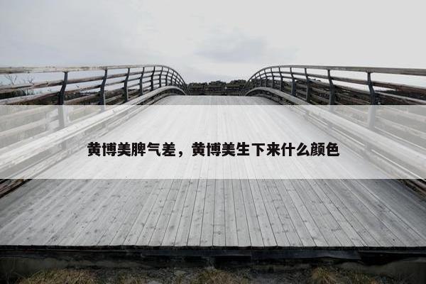 黄博美脾气差,黄博美生下来什么颜色