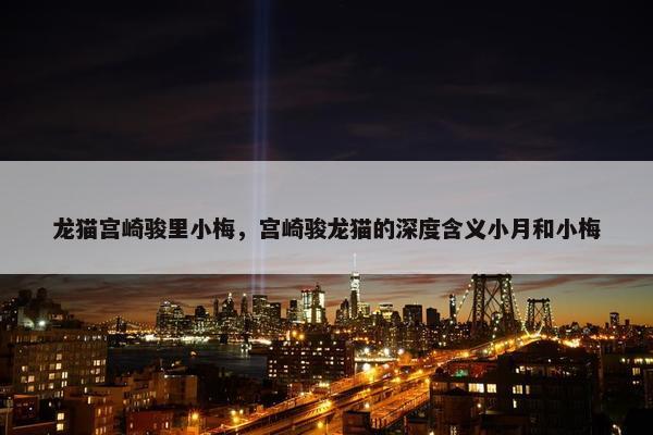 龙猫宫崎骏里小梅，宫崎骏龙猫的深度含义小月和小梅