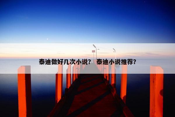 泰迪做好几次小说? 泰迪小说推荐?