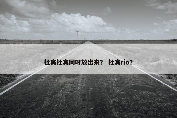 杜宾杜宾同时放出来？ 杜宾rio？