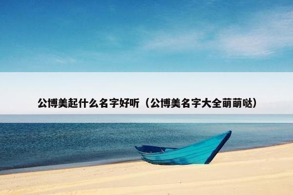 公博美起什么名字好听（公博美名字大全萌萌哒）