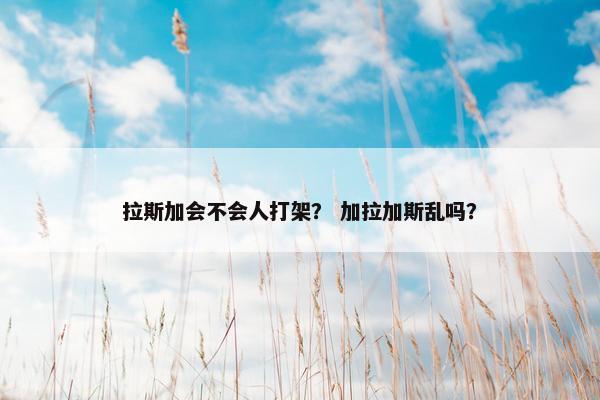 拉斯加会不会人打架？ 加拉加斯乱吗？