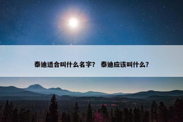 泰迪适合叫什么名字? 泰迪应该叫什么?