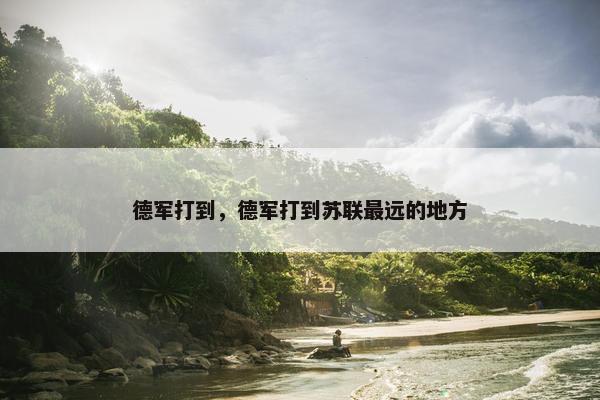 德军打到,德军打到苏联最远的地方