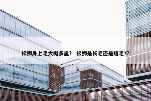 松狮身上毛大概多重？ 松狮是长毛还是短毛?？
