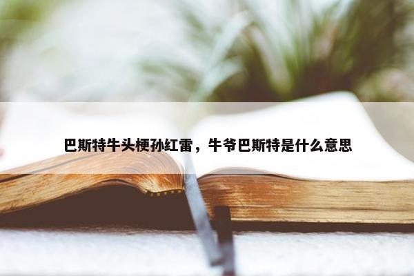 巴斯特牛头梗孙红雷，牛爷巴斯特是什么意思