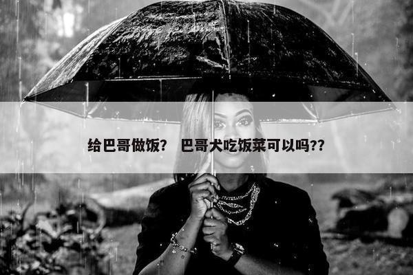 给巴哥做饭？ 巴哥犬吃饭菜可以吗?？